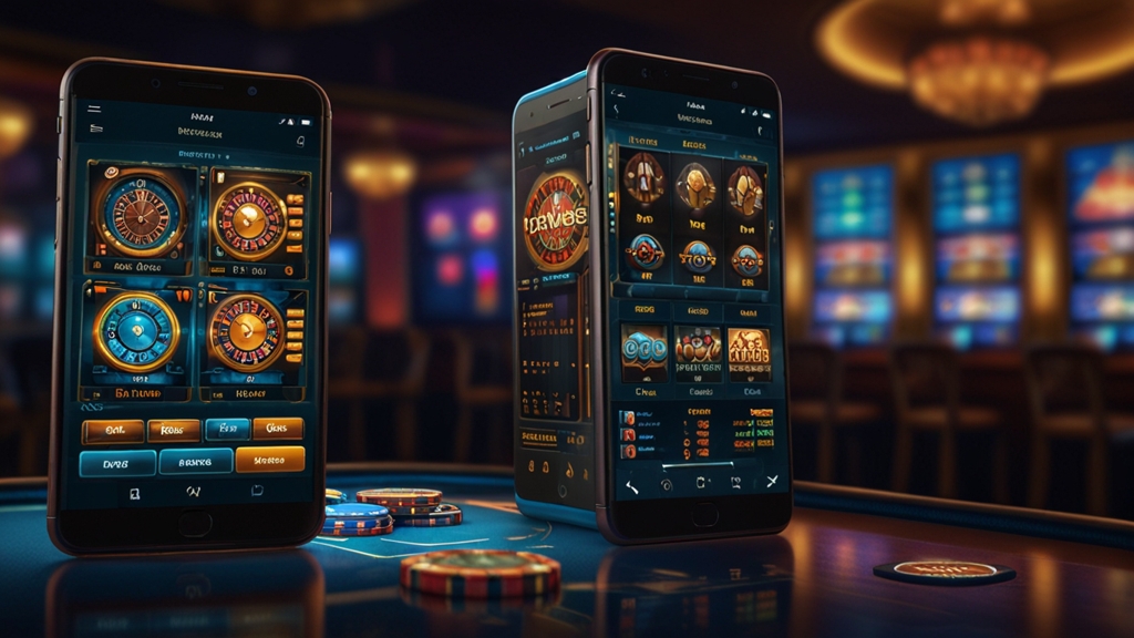 Phone displaying Betportal app performance and update tips in a casino setting