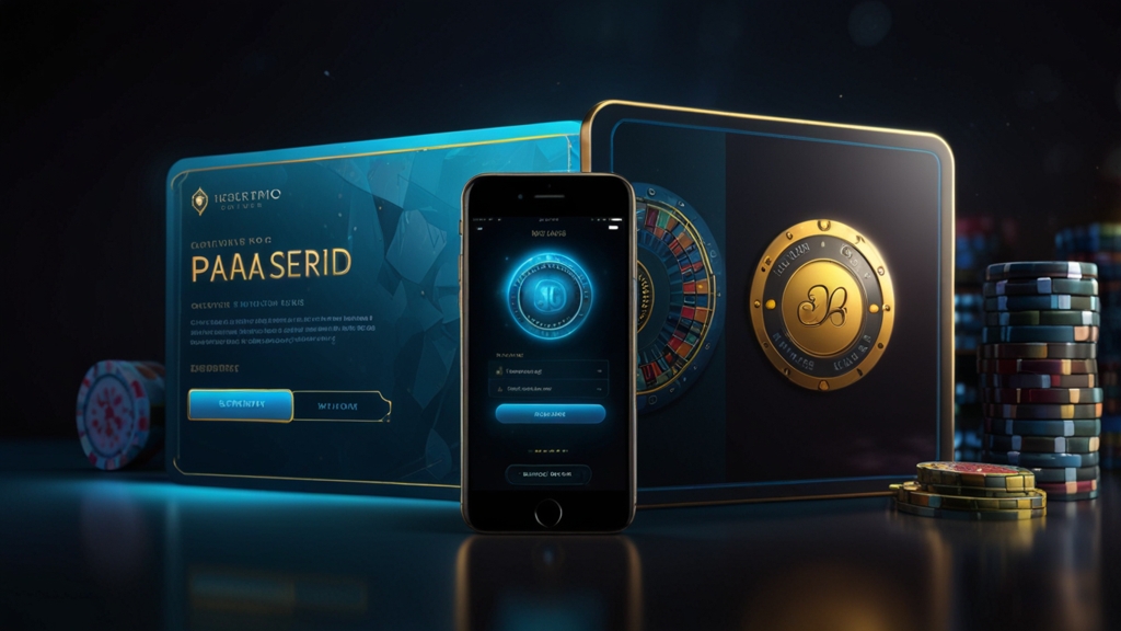 Secure casino login screen with verification code and password prompt in a dark setting.